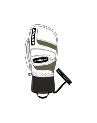 Ziener: Guardi-Z + GTX Plus Warm Mitten - White Deep Olive
