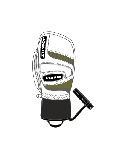 Ziener: Guardi-Z + GTX Plus Warm Mitten - White Deep Olive